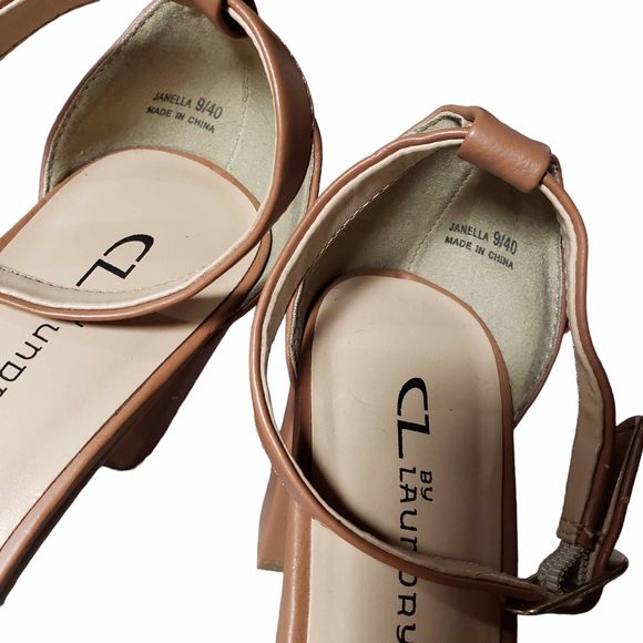 CL by Laundry size 9 Rose Gold & Brown Open Toe Heels AS IS NO BOX - Picture 5 of 10